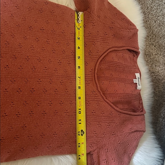Madewell Women’s Orange Pointelle Wilford Sweater Tee - Picture 4 of 4